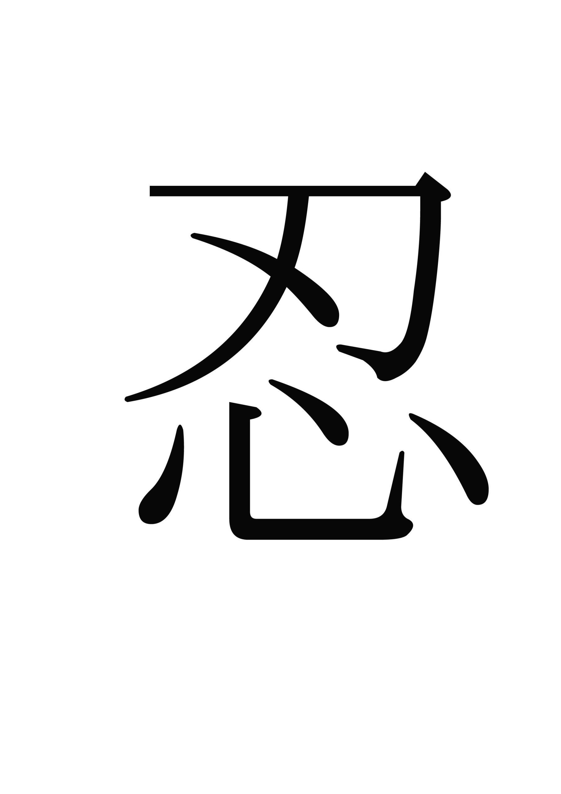 Kanji de nin, paciencia