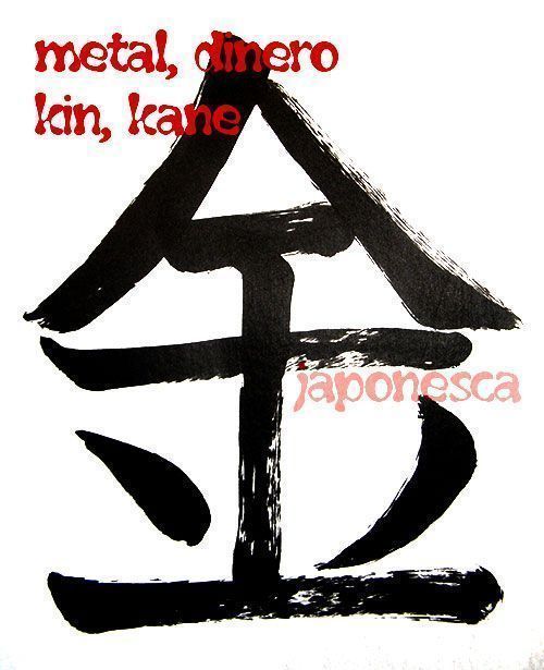 kanji del dinero, o el metal