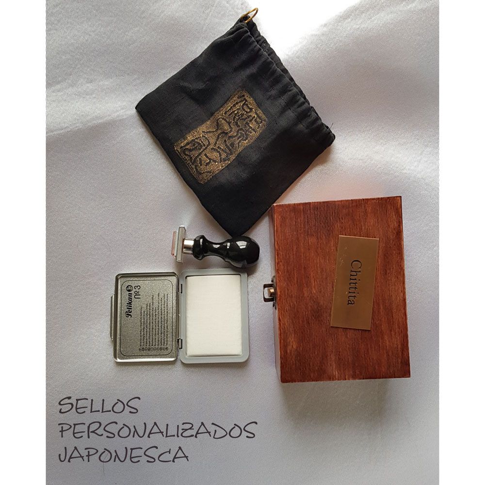 Sellos hanko co n caja personalizada