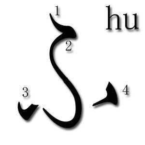 orden de trazos hiragana hu