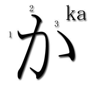 orden trazos hiragana ka