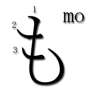 orden de trazos hiragana mo