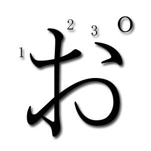 orden trazos hiragana o
