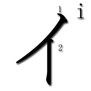 I ne katakana orden de trazos