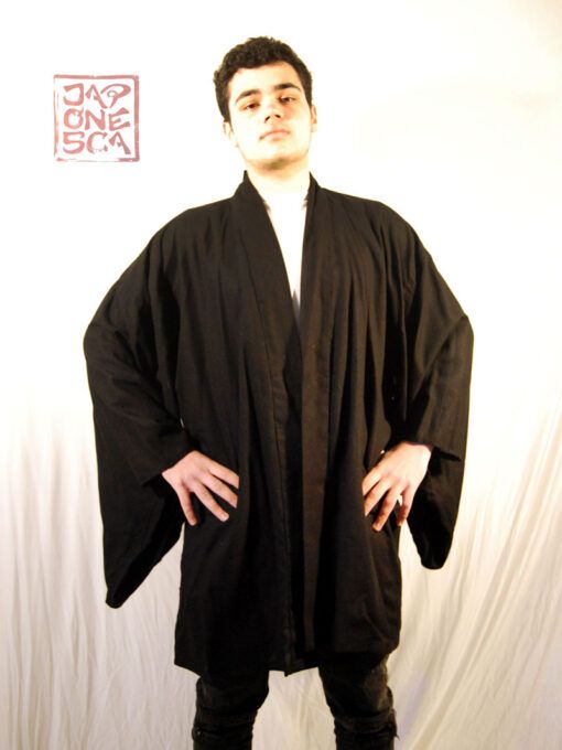 Haori  en lino negro